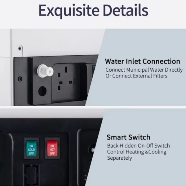 Close-up of the Desktop Water Dispensers-LE6 switch