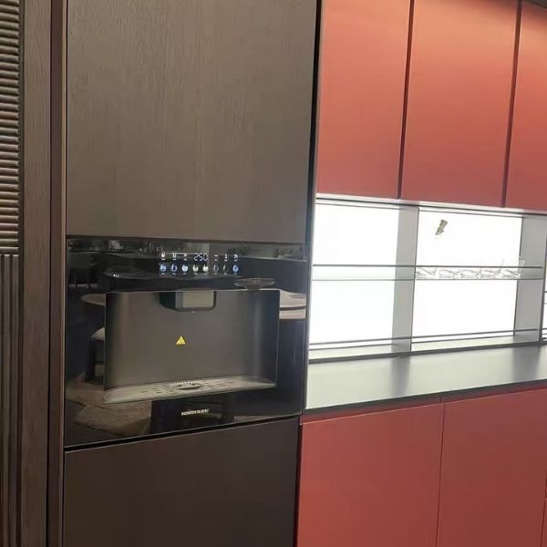 Built-in water dispenser installed in a sideboard setting
