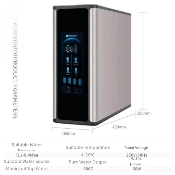 Under-sink reverse osmosis water purifier dimensions