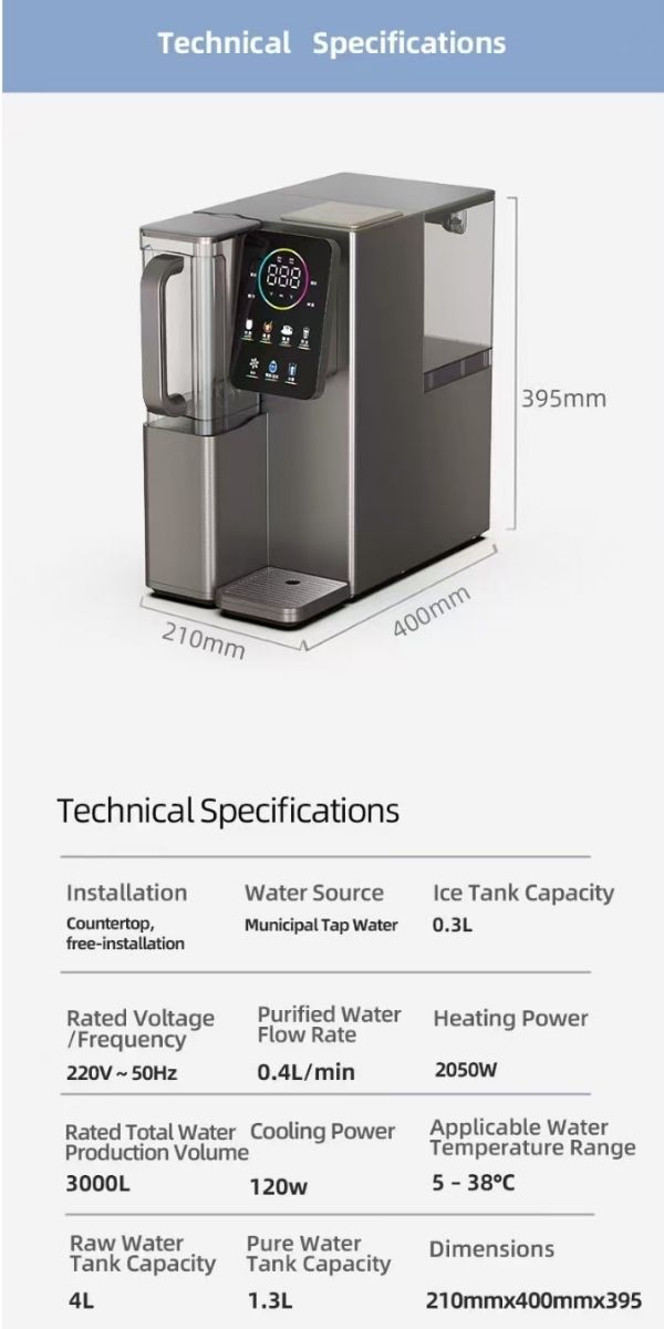 bottleless water dispenser countertop-KHT5 Specifications