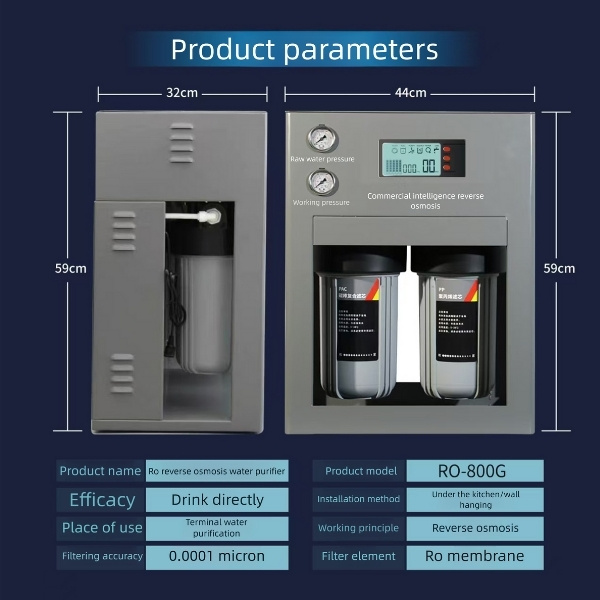 light commercial reverse osmosis system LE9 Specifications